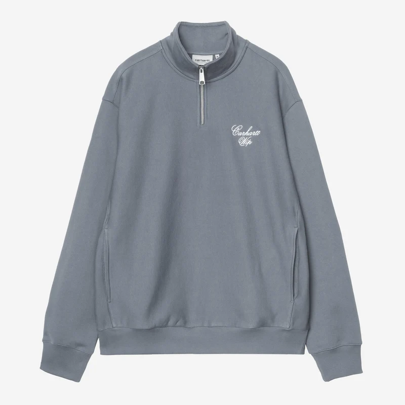 Carhartt WIP Herren-Sweatshirt mit halbem Reißverschluss | Kuscheliges Blau