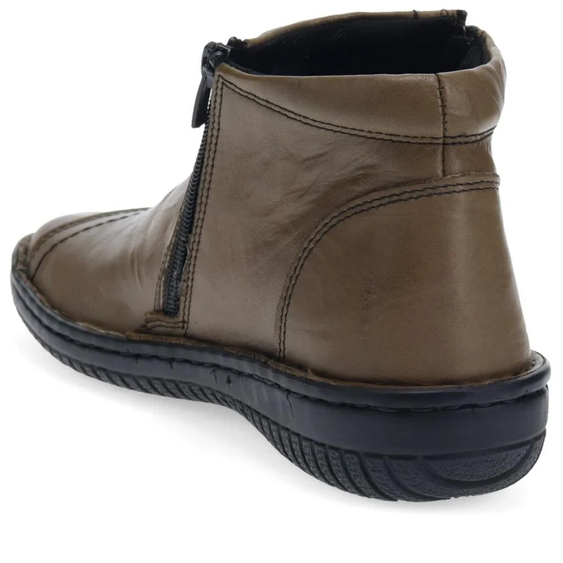 Leather Ankle Boots - LUCK34005 / 321 855 - Olive