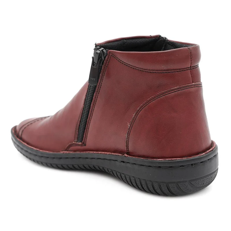 Leather Ankle Boots - LUCK34005 / 321 855 - Burgundy