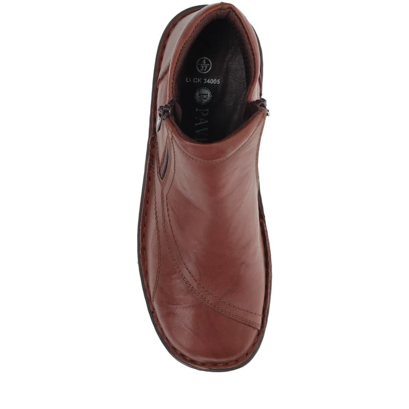 Leather Ankle Boots - LUCK34005 / 321 855 - Chocolate