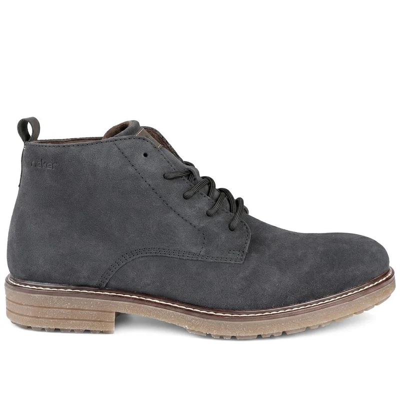 Rieker Wide Fit Suede Leather Boots - RKR43047 / 330 223 - Navy