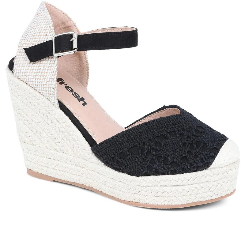Espadrille Wedge Sandals - XTI37510 / 323 880 - Black