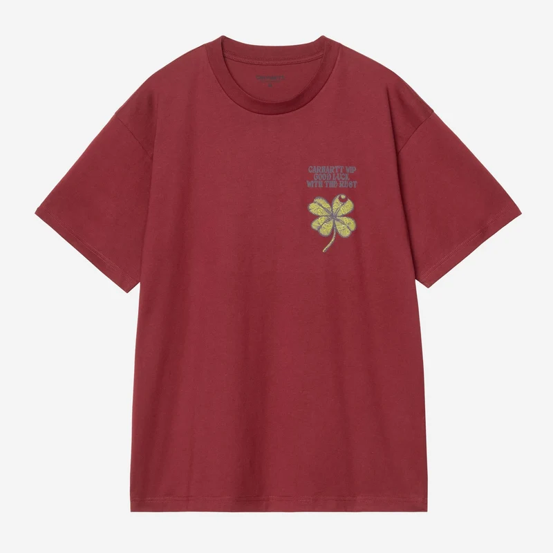Carhartt WIP Herren-T-Shirt mit Kleeblattmuster | Marsala