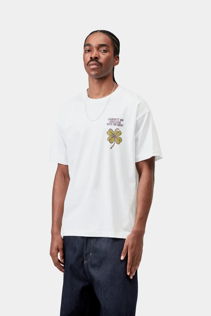 Carhartt WIP Herren-T-Shirt mit Kleeblattmuster | Weiß