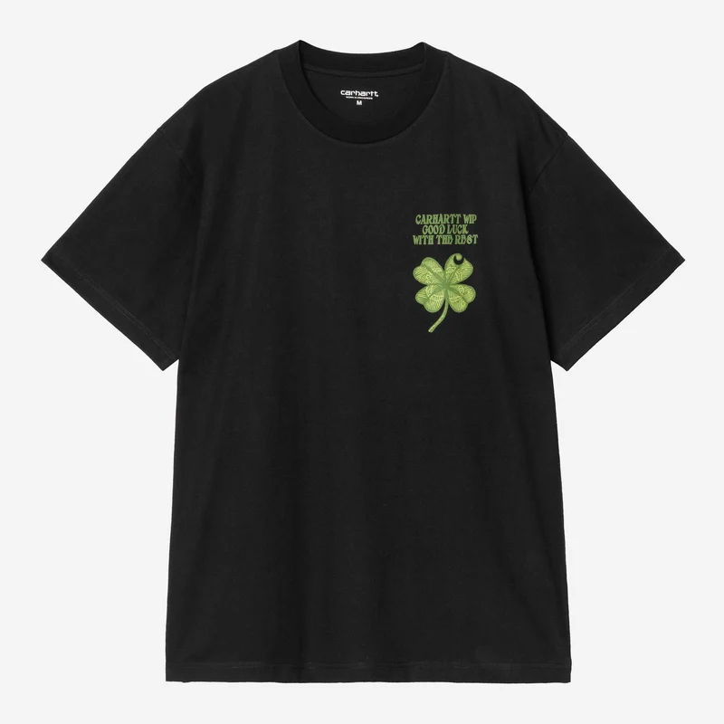 Carhartt WIP Herren-T-Shirt mit Kleeblattmuster | Schwarz