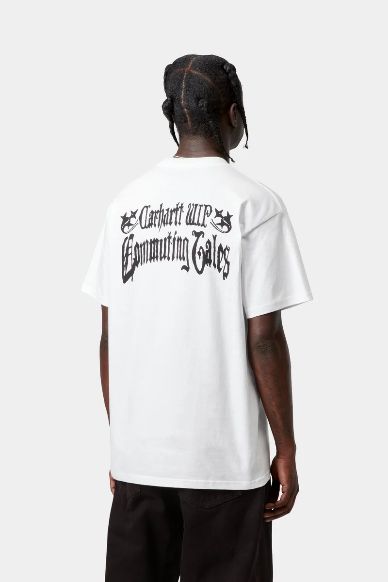 Carhartt WIP Herren-T-Shirt „Pendlergeschichten“ | Weiß