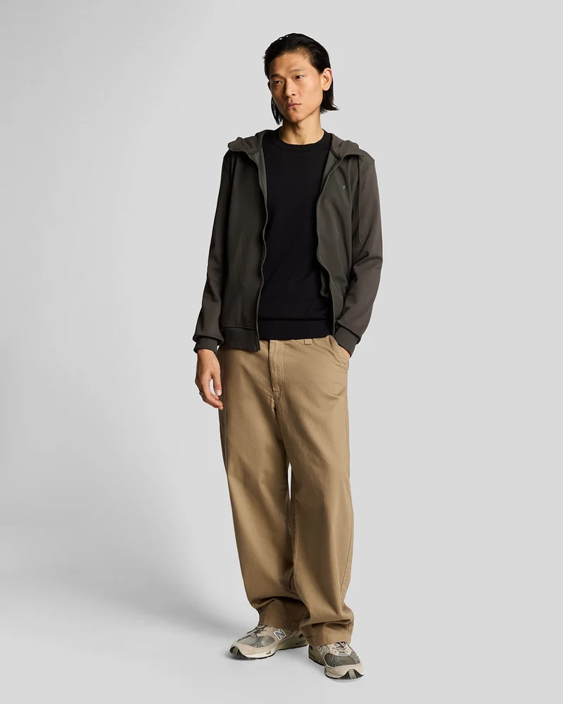 Lyle & Scott Herren-Pullover aus superfeiner Baumwolle mit Rundhalsausschnitt | Tiefschwarz