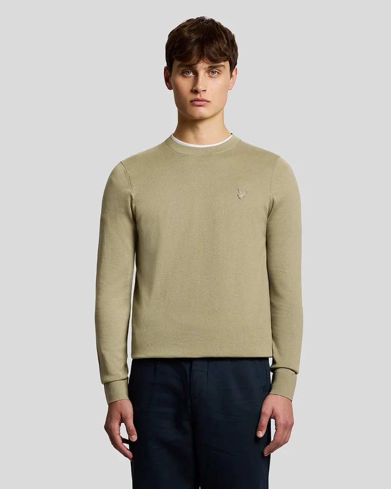 Lyle & Scott Herren-Pullover aus feinster Baumwolle mit Rundhalsausschnitt | Sage Uniform