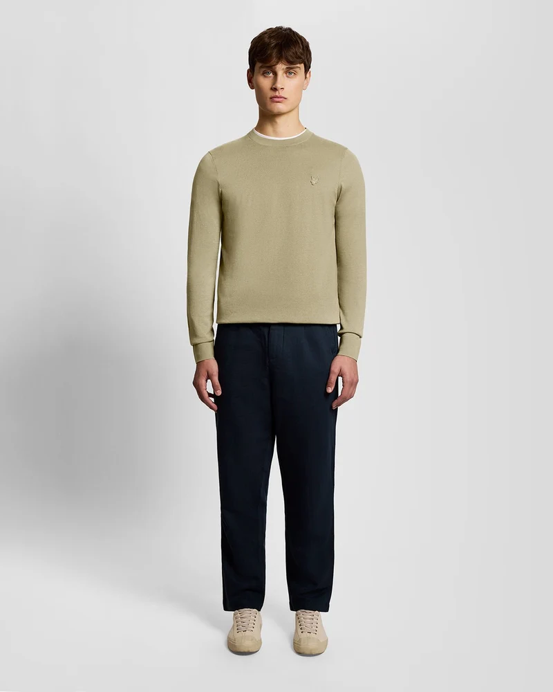 Lyle & Scott Herren-Pullover aus feinster Baumwolle mit Rundhalsausschnitt | Sage Uniform