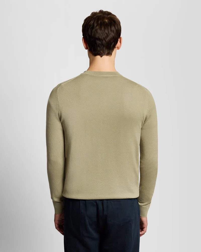 Lyle & Scott Herren-Pullover aus feinster Baumwolle mit Rundhalsausschnitt | Sage Uniform