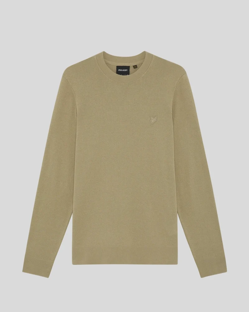Lyle & Scott Herren-Pullover aus feinster Baumwolle mit Rundhalsausschnitt | Sage Uniform