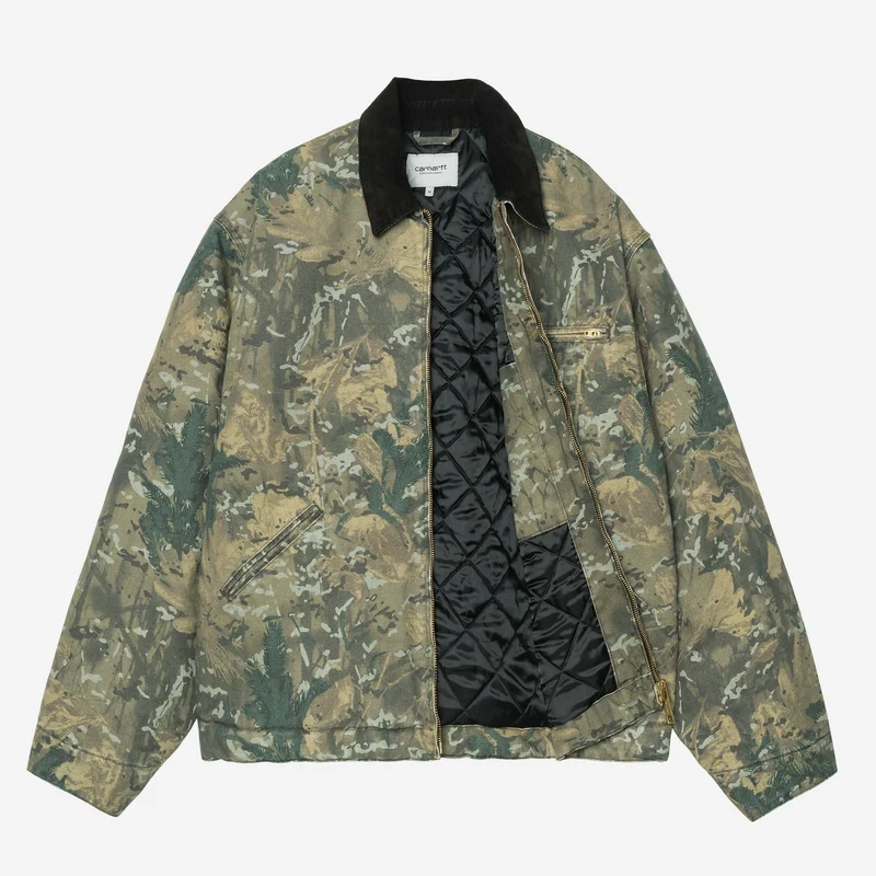 Carhartt WIP Herren OG Detroit Jacke | Camouflage-Kombination Grün