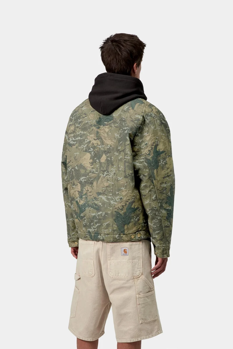 Carhartt WIP Herren OG Detroit Jacke | Camouflage-Kombination Grün