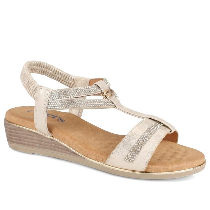 Wide Fit Embellished Stretch Fit Sandals - BAIZH43066 / 329 610