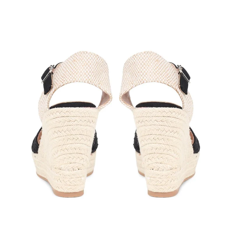 Espadrille Wedge Sandals - XTI37510 / 323 880 - Black