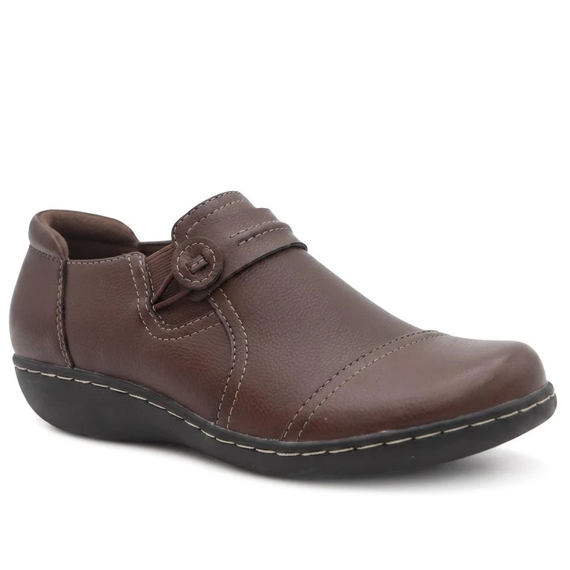 Smart Elasticated Slip-On Shoes - SANYI42007 / 327 958 - Dark Brown