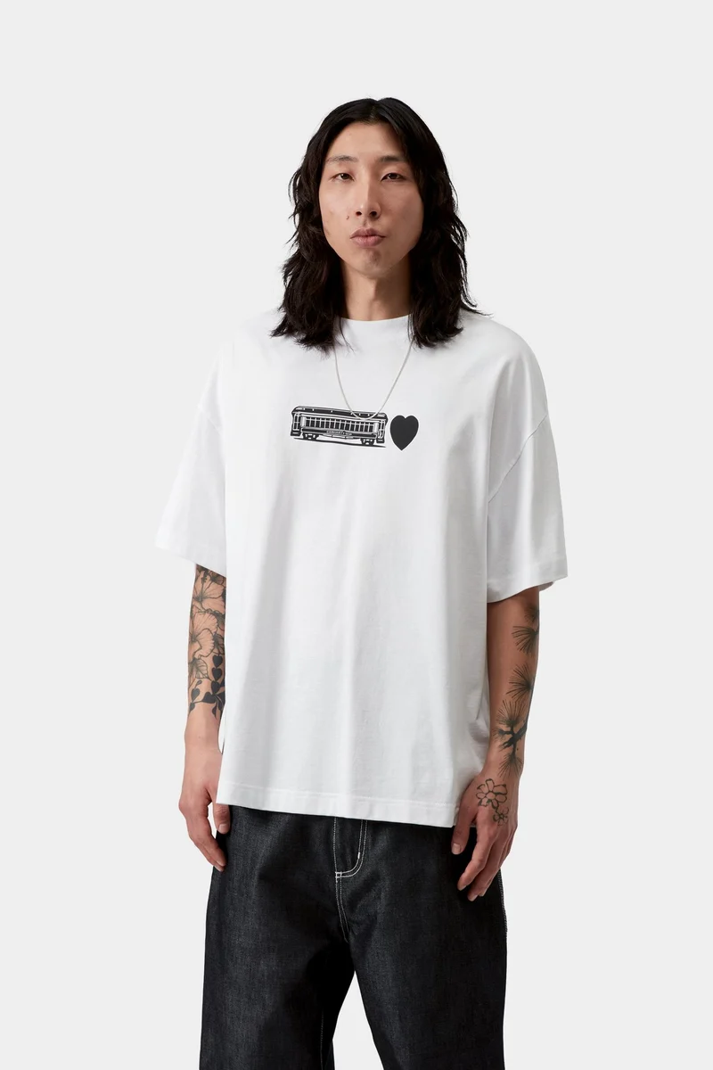 Carhartt WIP Herren-T-Shirt mit Deconstructed-Label | Weiß