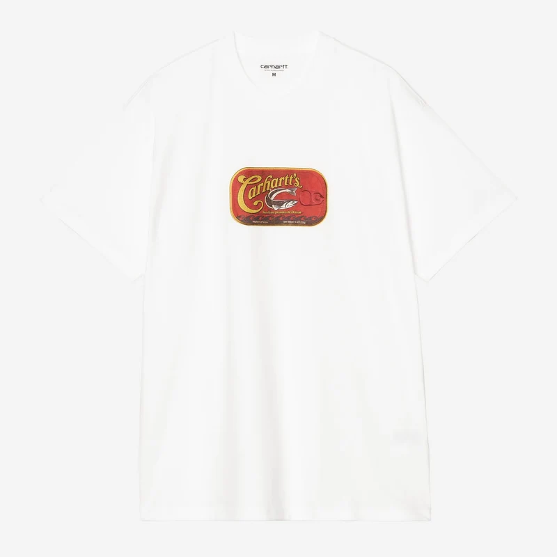 Carhartt WIP Herren-T-Shirt mit Sardinenmotiv | Weiß