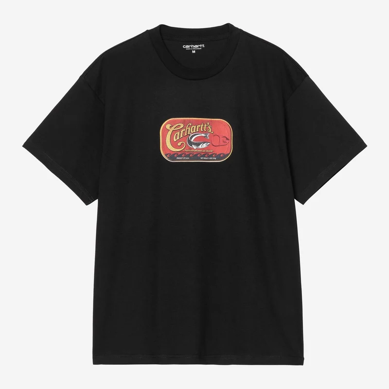 Carhartt WIP Herren-T-Shirt mit Sardinenmotiv | Schwarz