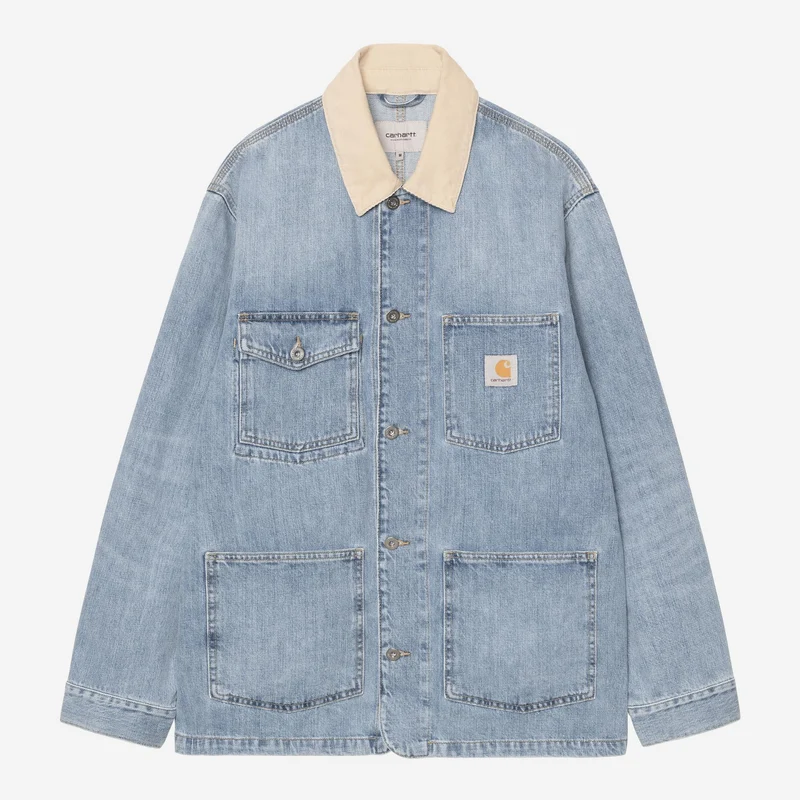 Carhartt WIP Warren Chore Coat Jacke für Herren | Blau Dusty Hamilton Braun