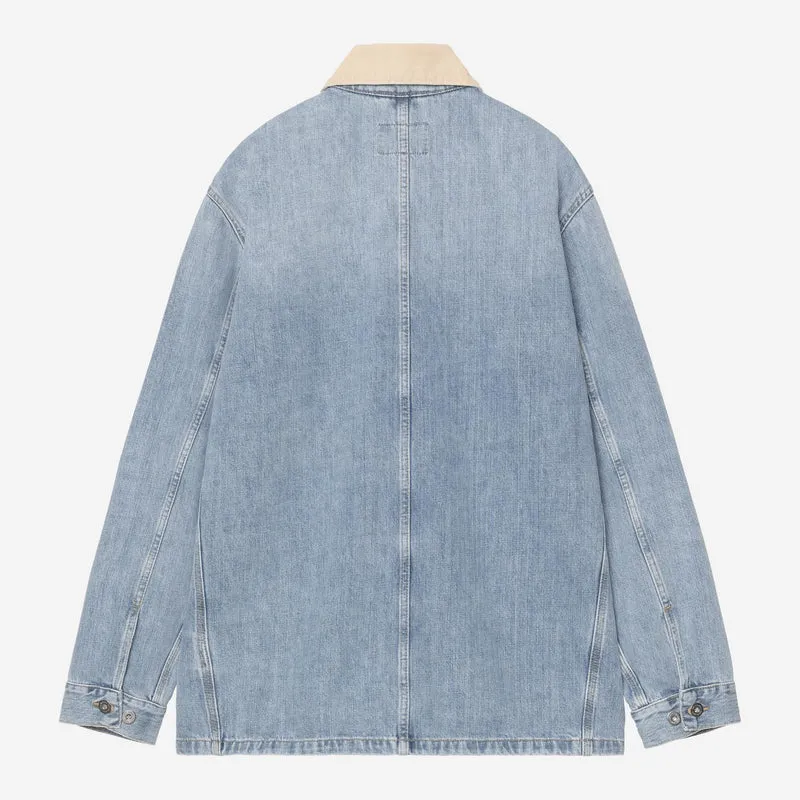 Carhartt WIP Warren Chore Coat Jacke für Herren | Blau Dusty Hamilton Braun