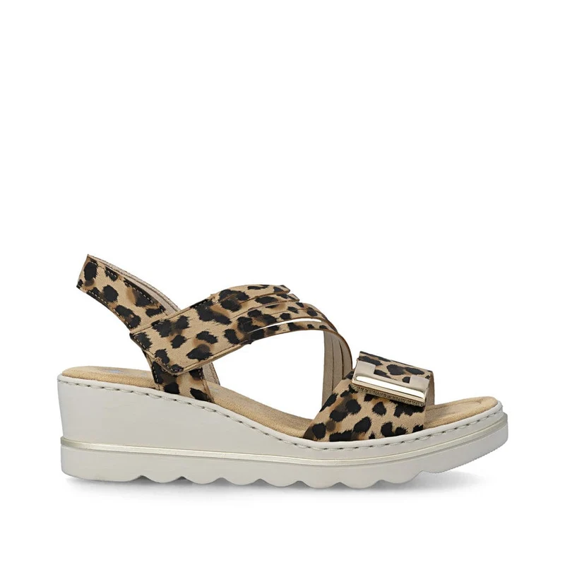 Rieker Damen-Keilsandalen | Tiermuster