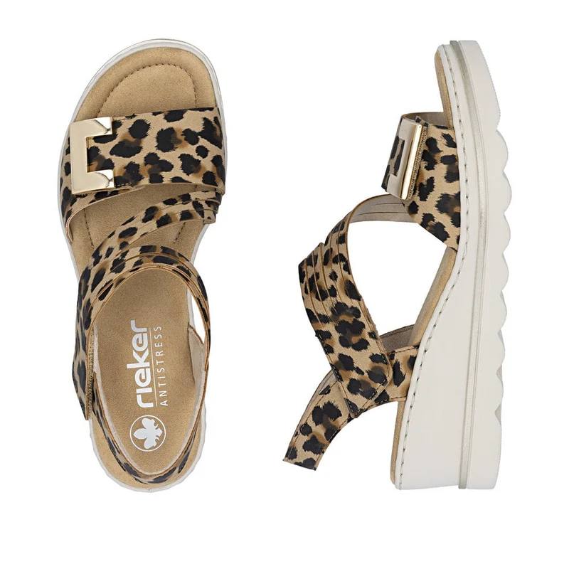 Rieker Damen-Keilsandalen | Tiermuster