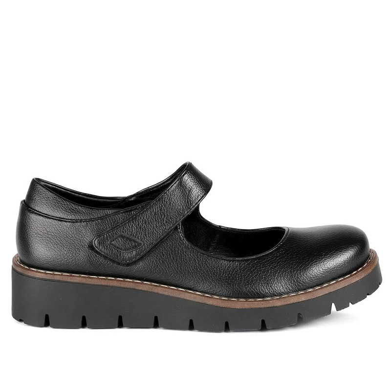 Wedge Heel Touch Fasten Mary Janes - TELOO44004 / 329 742 - Black