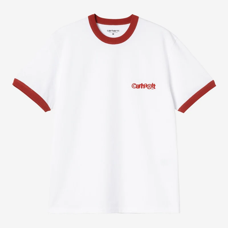 Carhartt WIP Herren-T-Shirt mit IP-Ringer-Effekt | Weiß