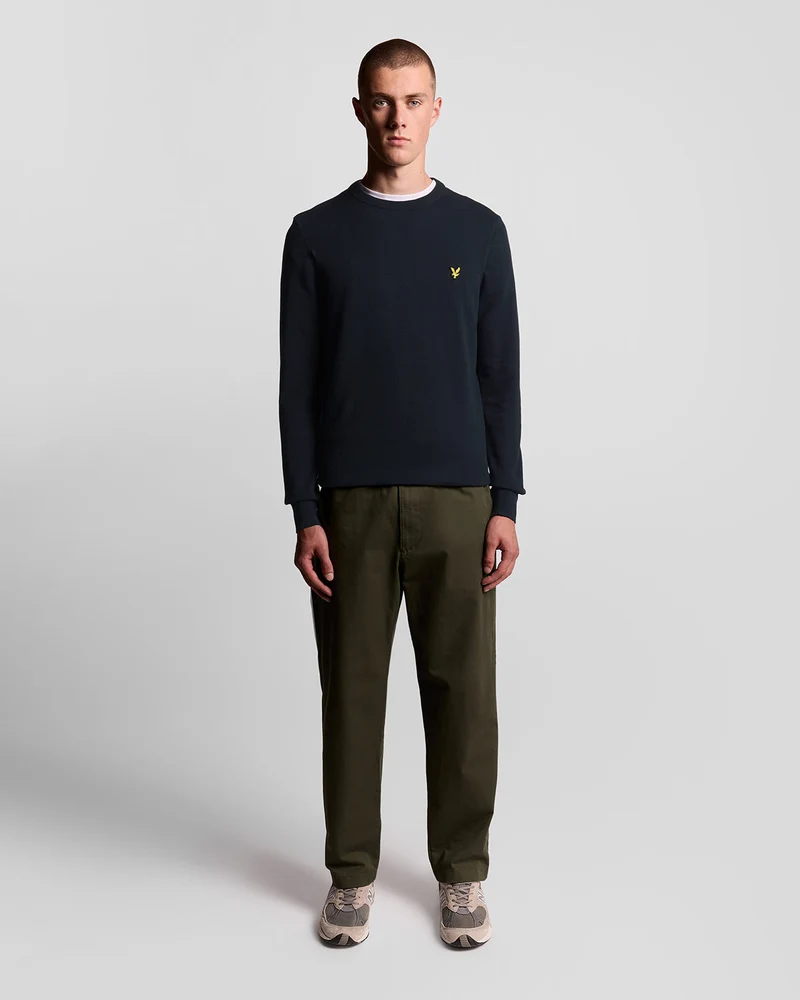 Lyle & Scott Herren-Baumwollpullover mit Rundhalsausschnitt | Dunkelblau