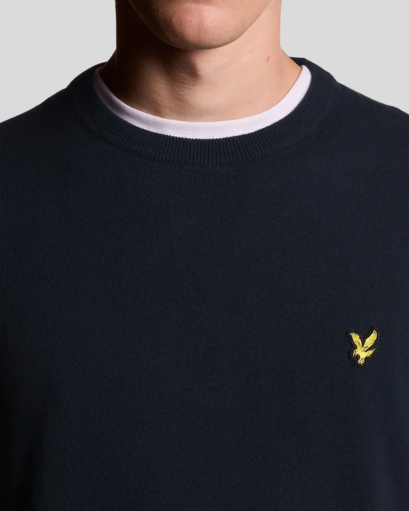 Lyle & Scott Herren-Baumwollpullover mit Rundhalsausschnitt | Dunkelblau