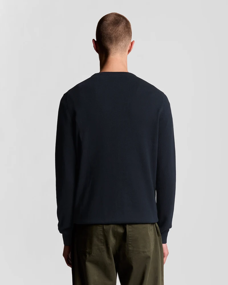 Lyle & Scott Herren-Baumwollpullover mit Rundhalsausschnitt | Dunkelblau