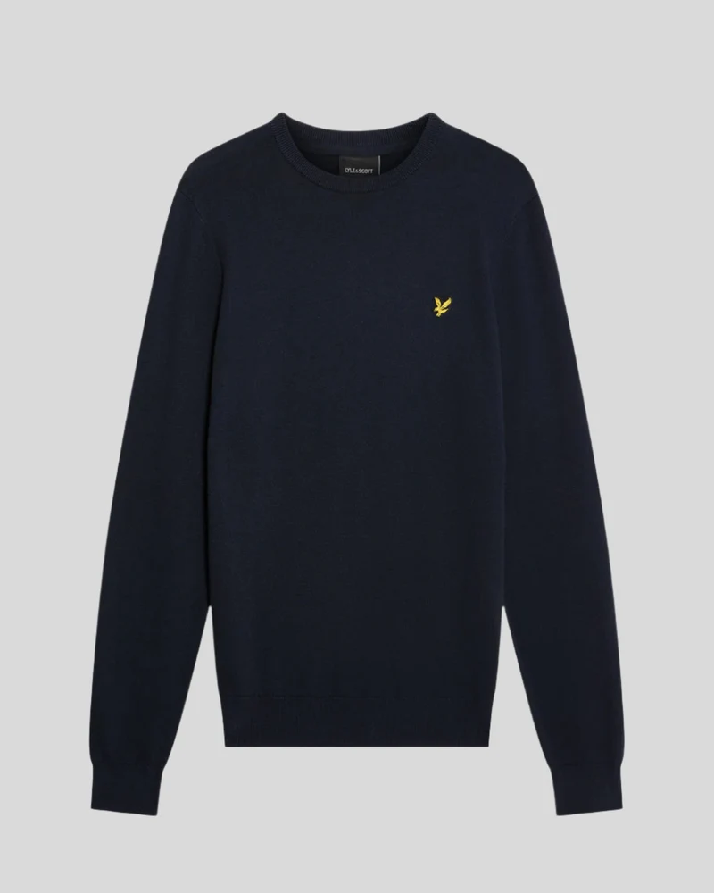 Lyle & Scott Herren-Baumwollpullover mit Rundhalsausschnitt | Dunkelblau