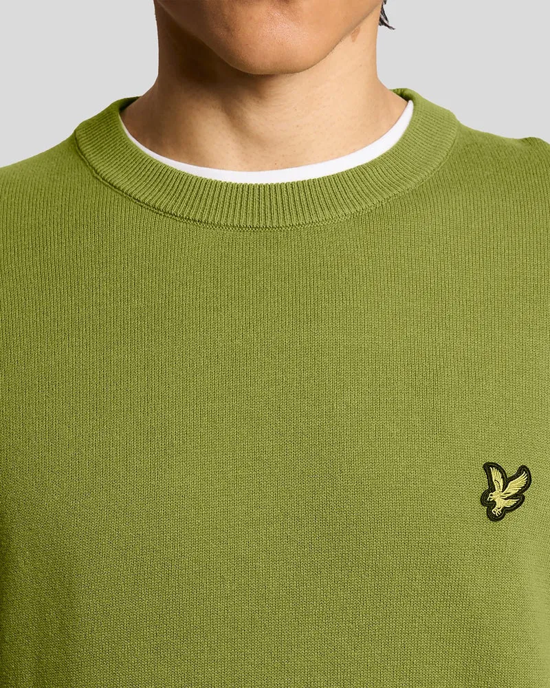 Lyle & Scott Herren-Baumwollpullover mit Rundhalsausschnitt | Strauchgrün