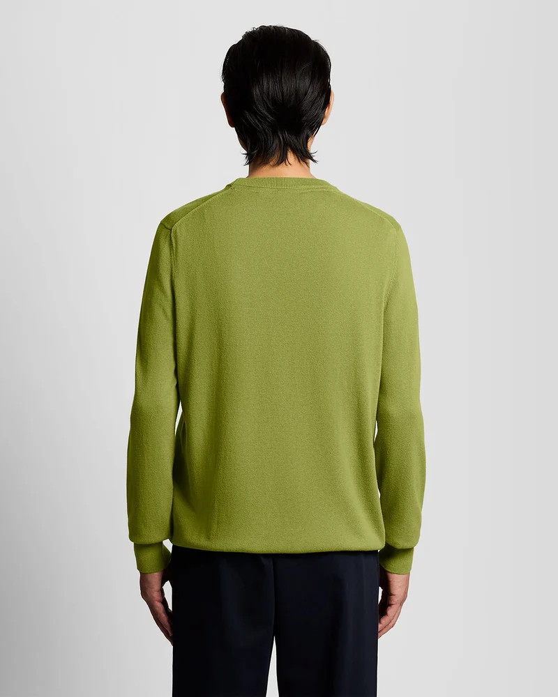 Lyle & Scott Herren-Baumwollpullover mit Rundhalsausschnitt | Strauchgrün