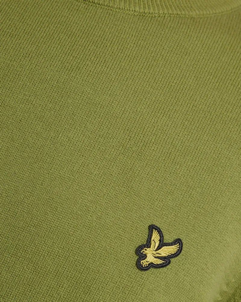 Lyle & Scott Herren-Baumwollpullover mit Rundhalsausschnitt | Strauchgrün