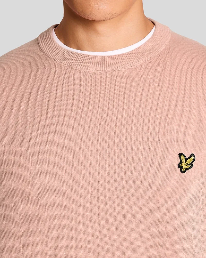 Lyle & Scott Herren-Baumwollpullover mit Rundhalsausschnitt | Rosa Grapefruit