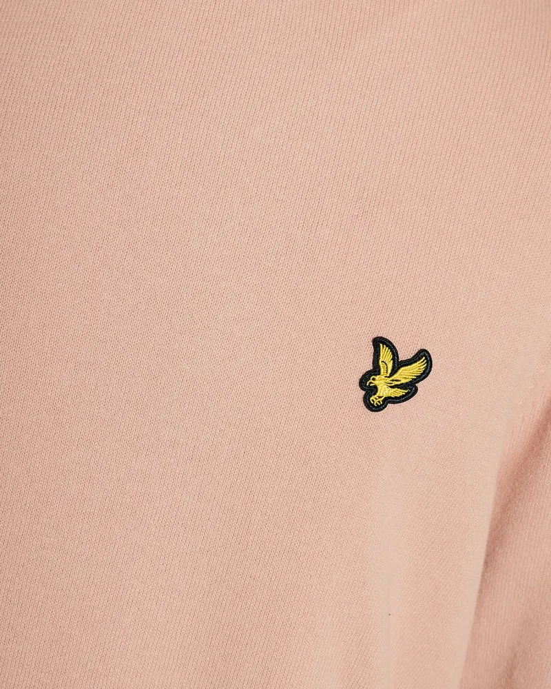 Lyle & Scott Herren-Baumwollpullover mit Rundhalsausschnitt | Rosa Grapefruit