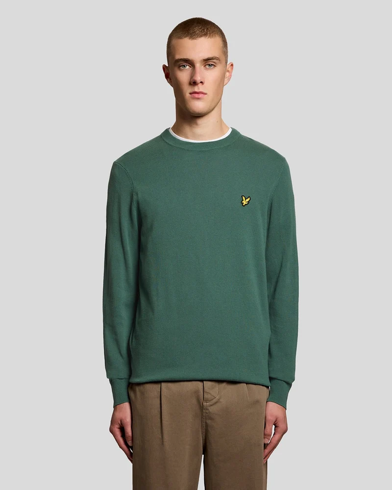 Lyle & Scott Herren-Baumwollpullover mit Rundhalsausschnitt | Everglade