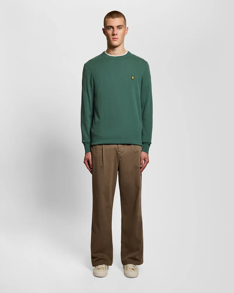 Lyle & Scott Herren-Baumwollpullover mit Rundhalsausschnitt | Everglade