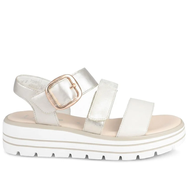 Remonte Leather Bibar Flatform Sandals - DRS43510 / 329 295 - Metallic