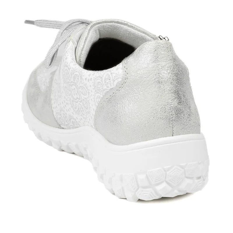 Rieker Extra Wide Lace & Zip Fasten Trainers - RKR43544 / 328 777 - Silver