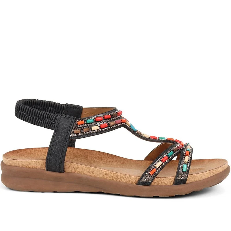 Beaded Sandals - BAIZH37053 / 323 376 - Black