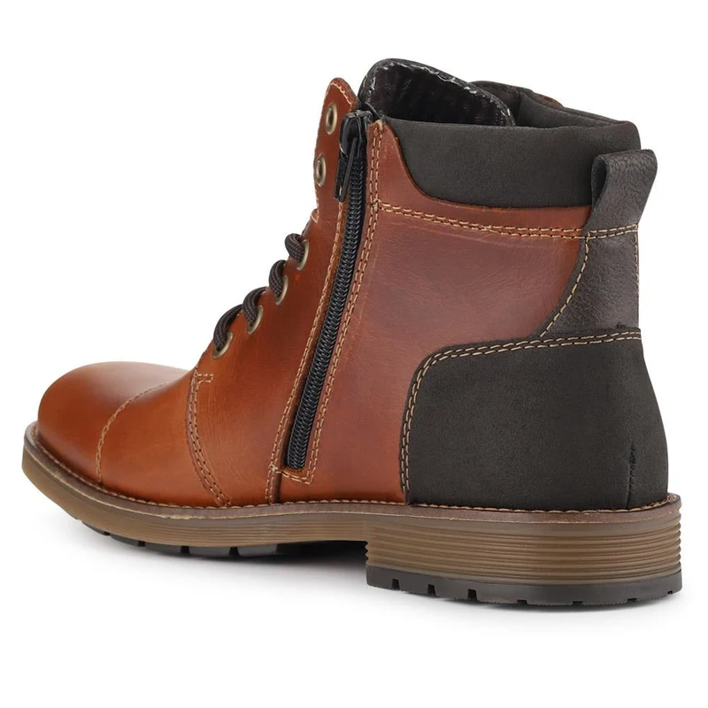 Leather Lace-Up Boots - RKR40517 / 325 909 - Tan