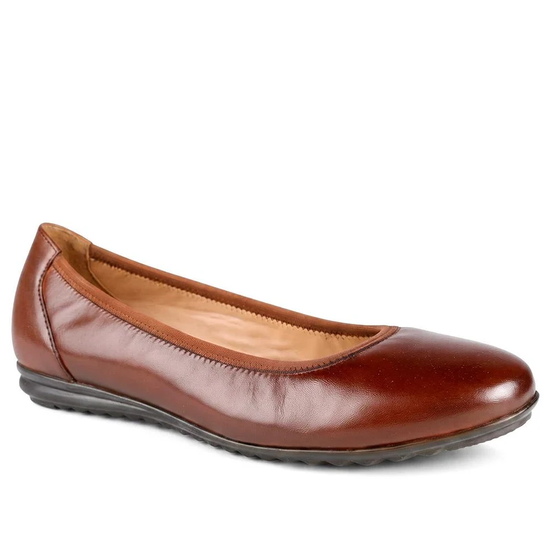 Smart Leather Lightweight Ballet Flats - RNB44009 / 329 773 - Tan