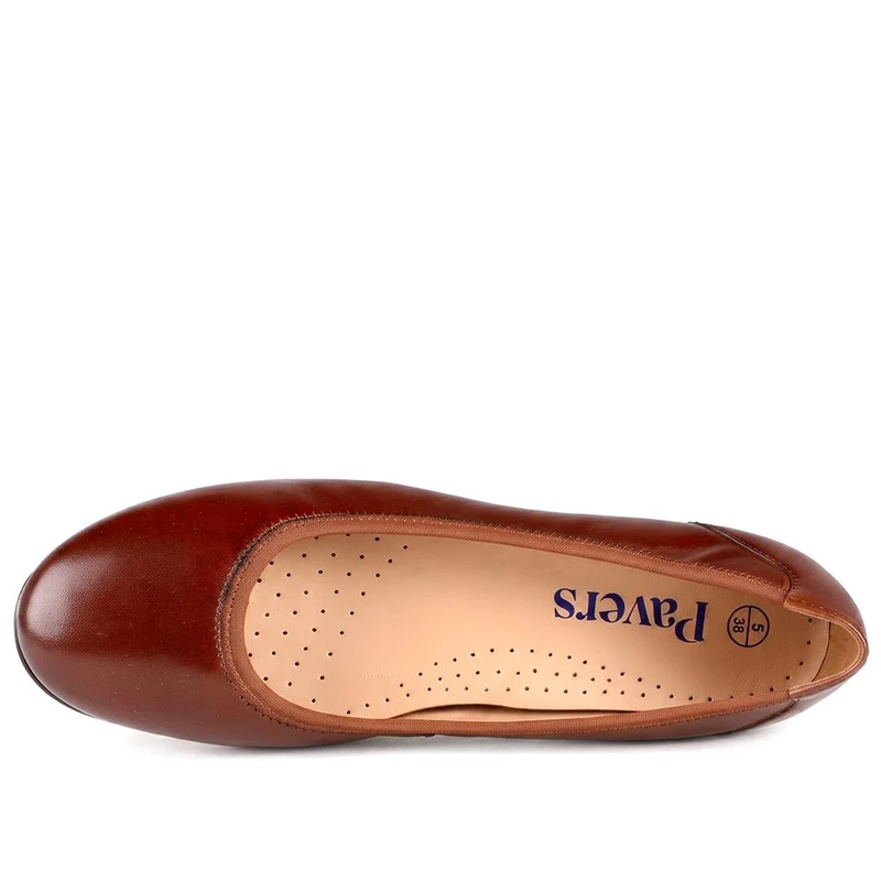 Smart Leather Lightweight Ballet Flats - RNB44009 / 329 773 - Tan
