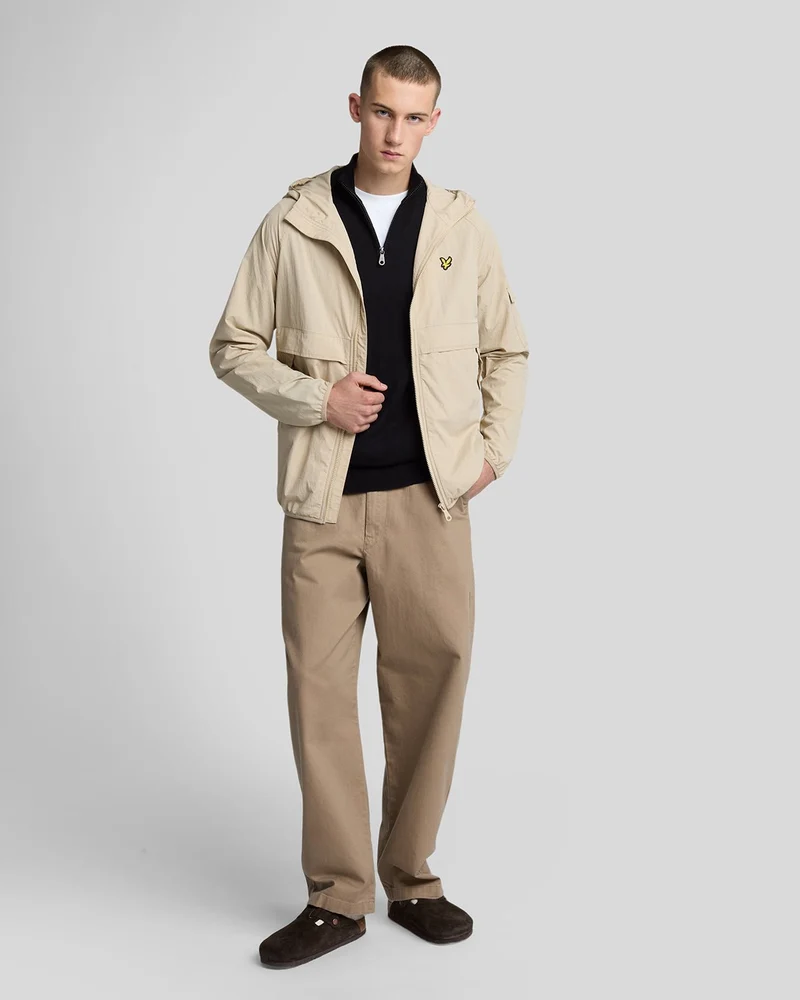 Lyle & Scott Herren-Pullover aus Baumwollmerino mit 1/4-Reißverschluss | Tiefschwarz