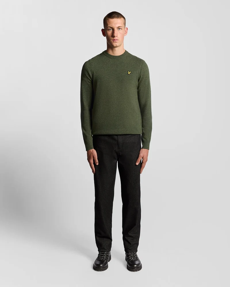 Lyle & Scott Herren-Pullover mit Rundhalsausschnitt aus Lammwollmischung | Tiefmeliert