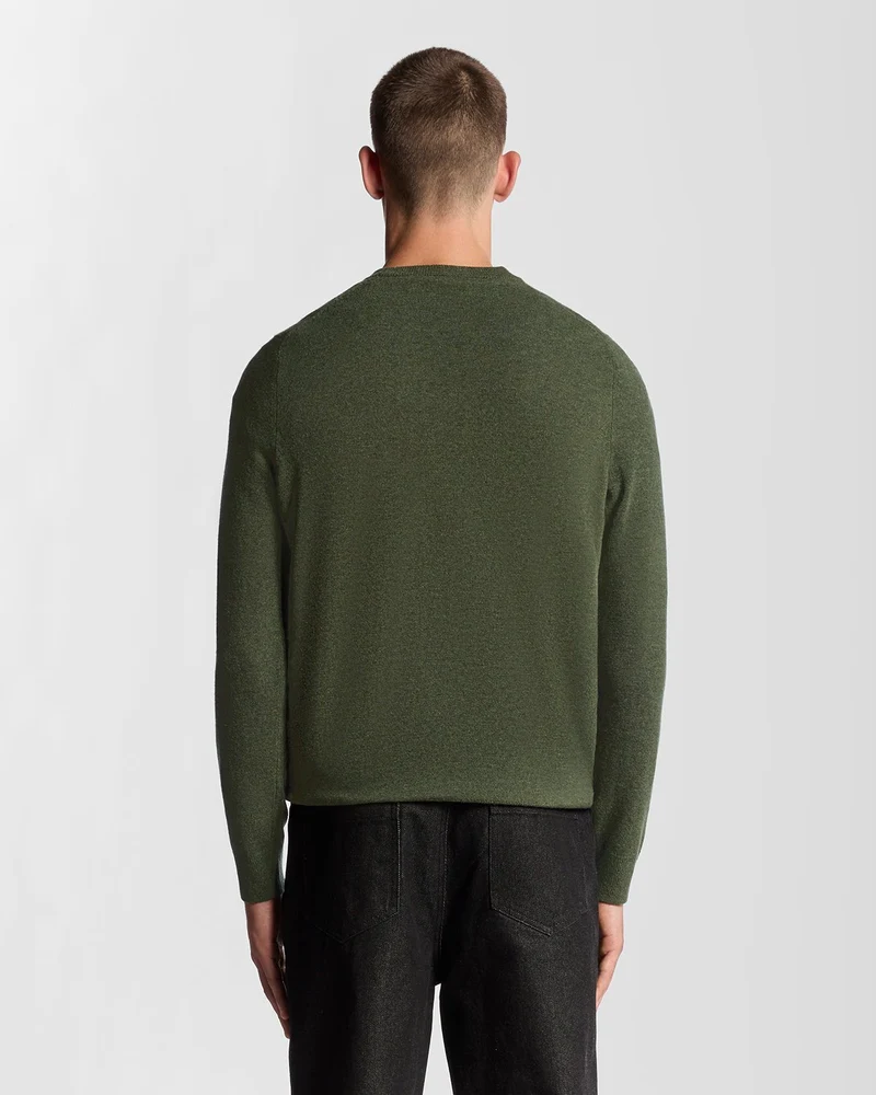Lyle & Scott Herren-Pullover mit Rundhalsausschnitt aus Lammwollmischung | Tiefmeliert