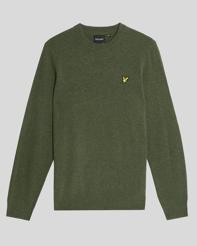 Lyle & Scott Herren-Pullover mit Rundhalsausschnitt aus Lammwollmischung | Tiefmeliert